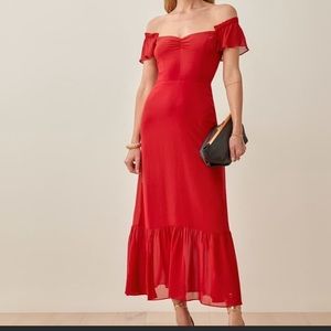 NWT Reformation butterfly dress in cherry red